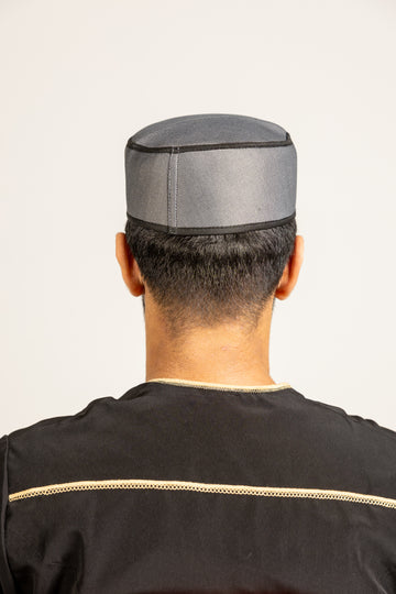 Rashid Grey Islamic Hat Topi Kufi - Madyna