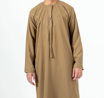 Dark Beige / Tobacco Emirati Thobe | Jubba | Kandura - Madyna