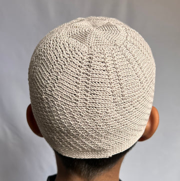 Mens/Boys Knitted Topi Prayer Hat One Size Beige/Grey/Sand/Stone/Olive - Madyna