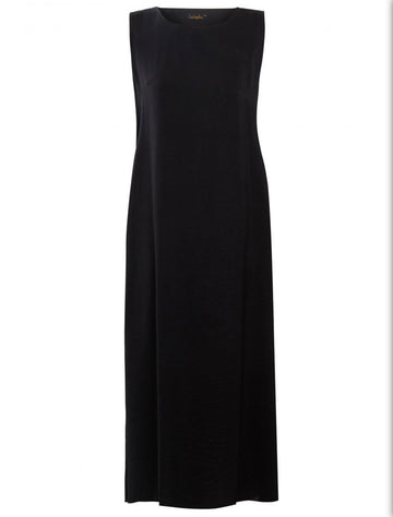 Black Simple Plain Sleeveless Abaya inner slip dress Kaftan Maxi - Madyna