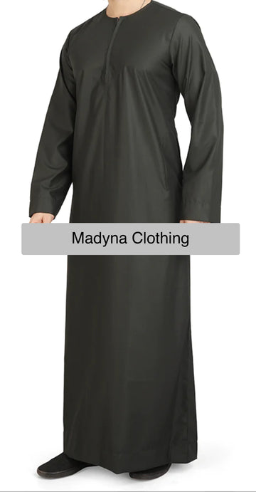 Boy’s Khaki Omani Emirati Style Thobe | Jubba | Kandura - Madyna