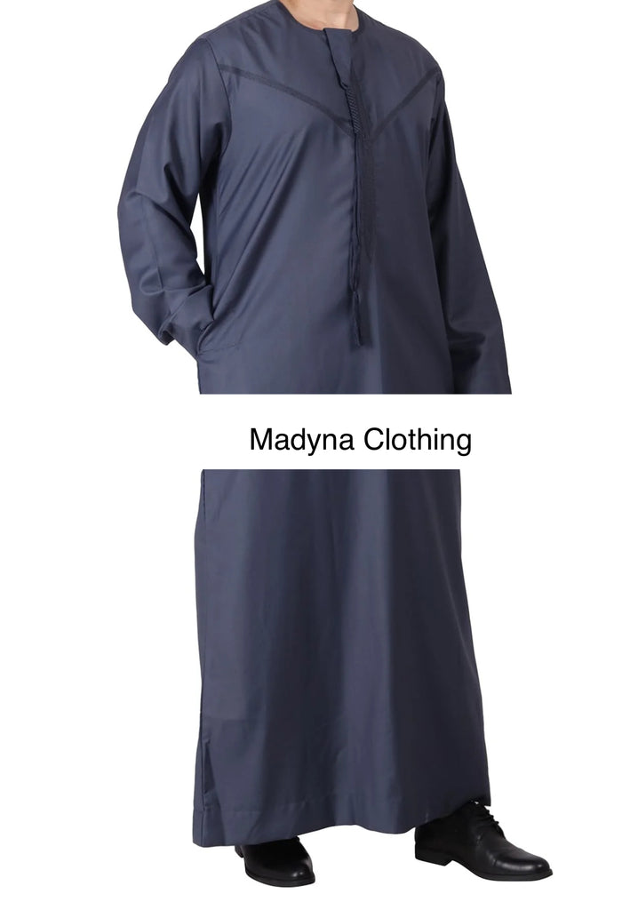 Premium Grey Emirati Thobe Jubba Khandura - Madyna