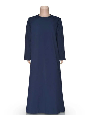 Girls Plain Navy Blue Abaya - Madyna