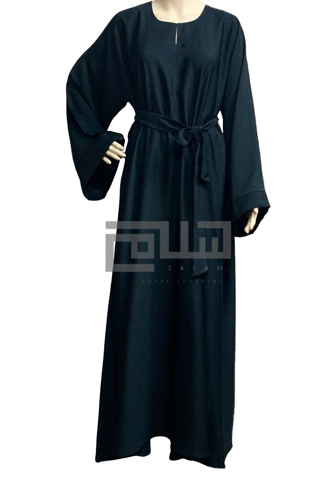 Front closed Black abaya premium Nida - Madyna