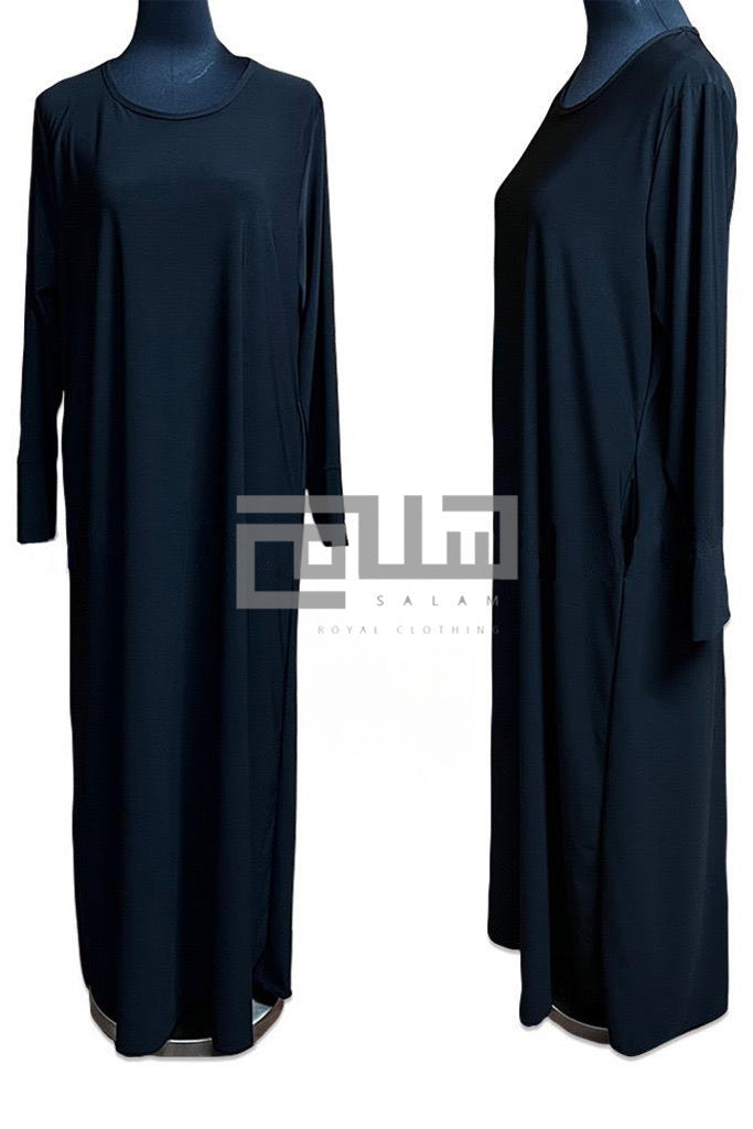 Jersey abaya with pockets grey / brown / black - Madyna